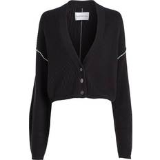 Calvin Klein Femme Cardigans Calvin Klein Contrast Seaming Cardigan - Black