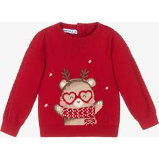 Wolle Sweatshirts Mayoral Strickpullover WINTER BEAR in rot