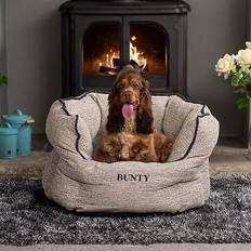 Bunty Grey, Medium Regal Oval Dog Bed Soft Nest Basket