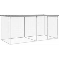 vidaXL Hønsebur Med Tag 203 x 98 x 90 cm Galvaniseret Stål