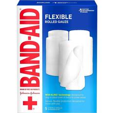 First Aid Band-Aid Flexible Rolled Gauze 10cm x1.9m 5-pack