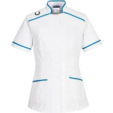 Health And Social Care Work Jackets Portwest Medical Tunic White/Aqua