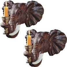 Design Toscano Elephant Wall Sconce: Set Candle Holder