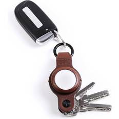 Keysmart Rustic Brown Air Genuine Leather Compact Holder for AirTag