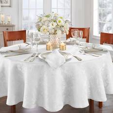 Villeroy & Boch Caiden Elegance Damask Oval Tablecloth 60 x 84 Mantel Blanco