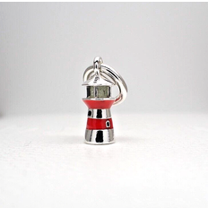 Glass Charms & Pendants Pandora Glow-in-the-dark Lighthouse Dangle Charm - Silver/Red