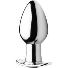 Gris Tapones anales Master Series Tapón anal recargable Chrome Blast con mando a distancia Grande Plateado