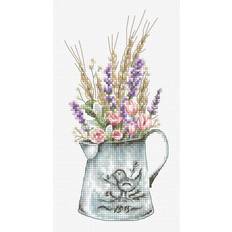 Needlework Kits LUCAS counted cross stitch kit "bouquet with lavender" 8x16cm, diy