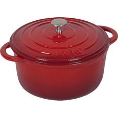Kela Roaster Cast Iron Round 3.8 Litres Red with lid