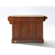 Storage Cabinets Crosley Lafayette Natural Wood Top Kitchen Island Storage Cabinet