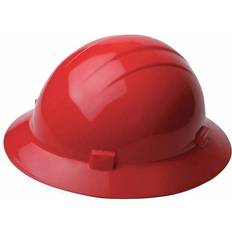 Red Headgear ERB SAFETY 19204 Full Brim Hard Hat, Type 1, Class E, Pinlock (4-Point) Red