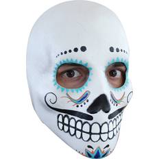 White Facemasks Día de los Muertos Adult Mask White