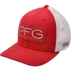 White Accessories Columbia Youth Unisex PFG Junior Mesh Ball Cap, Red Hibiscus/White/PFG Hooks, One