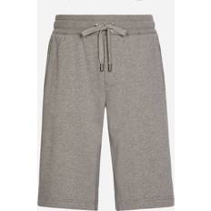 Dolce & Gabbana Jersey jogging shorts with logo tag melange_grey