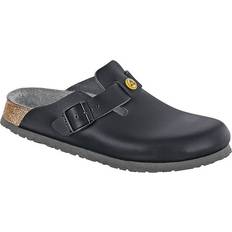 Noir Chaussons et Sandales Birkenstock Boston ESD Leather Regular Fit