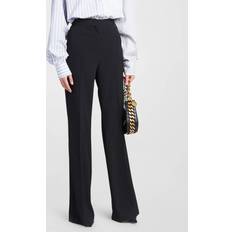 Flared High Waisted Wool Twill Pants - Svart