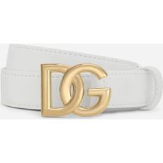 Dolce & Gabbana Cinturones Dolce & Gabbana DG Logo Buckle Leather Belt White