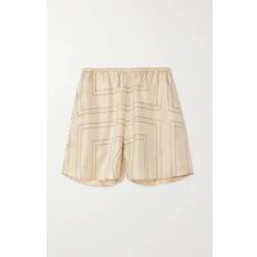 Toteme Shorts Toteme Monogram Silk PJ Shorts - Off-White