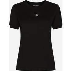 Dolce & Gabbana Jersey T-shirt with crystal DG embellishment