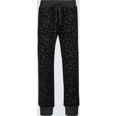 Leopard - Men Trousers Dolce & Gabbana Jogging pants with flocked leopard print