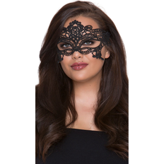 Women Eye Masks Shirley of Hollywood Embroidered Venice Eye Mask Black