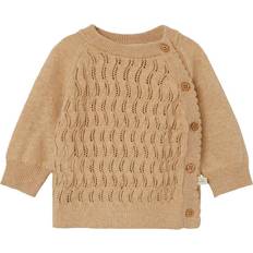 Beige Trøjer Lil'Atelier Slå-om Strikket Cardigan