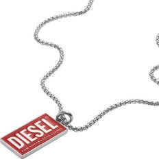 Diesel Halsband Diesel Herrkedja Dog Tag logo rostfritt stål, DX1368040, Length: 550-600mm, Width: 14.8mm, Height: 26mm, Rostfritt stål, Ingen ädelsten