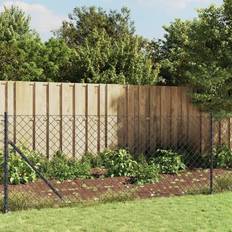 Best Chain-Link Fences vidaXL Chain Link Fence with Flange