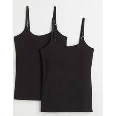 H&M MAMA 2-pack Nursing Tank Tops Black