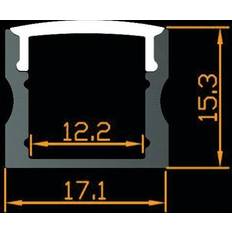 Alu profil 10, med klart cover 2,5 m