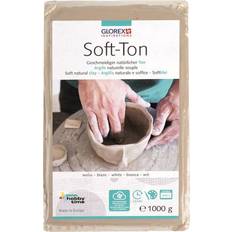 Glorex Soft-ton, modeling clay white, air hardening/flammable 1040Â° 1kg