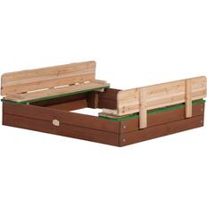 Axi Ella XL Sandbox with Benches 120x120cm Anthracite Brown/Green