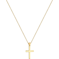 Long Basic Religion Necklace with Cross Pendant - Gold