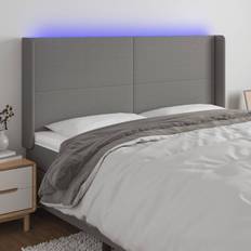 Sängar & Madrasser vidaXL LED Mörkgrå 163 x 16 x 118 cm Sänggavel