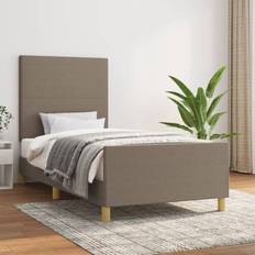 Sängar & Madrasser vidaXL Bettgestell ohne Matratze 100x200 cm Taupe Bettrahmen