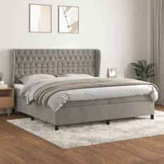 VidaXL Betten vidaXL light grey, 200 design Box Spring Continental Bed