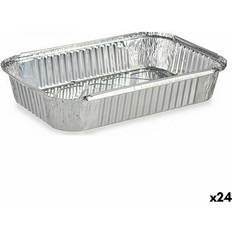 Platos Desechables Kinvara Küchenschüsseln-Set Einwegartikel mit Deckel Aluminium 21 x 6 x 30,5 cm 24 Stück