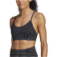 adidas Aeroimpact Light-support Jacquard Stripes Sports Bra Black AC Woman