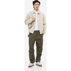 H&M Men Clothing H&M Men Green Regular Fit Ripstop cargo trousers