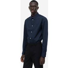 H&M Men Shirts H&M Men Blue Slim Fit Easy-iron shirt