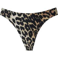 Ganni L Badetøy Ganni Leopard Print Cut-Out Bikini Bottom