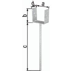 Grau Winkel & Lochplatten U-pfostenträger stützenschuh balkenträger eta-10/0210 101x100x400x60mm tzn gah