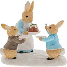 Beatrix Potter Mrs. Rabbit with a Christmas Pudding Figurine