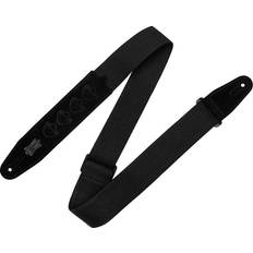 Levys Leathers MC2PH-BLK Cotton Guitar Strap with Plectrum Holder Black