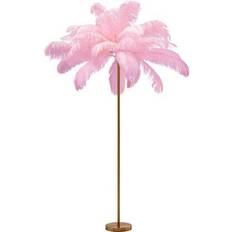 KARE Feather Palm Med Fjädrar Rosa Golvlampa