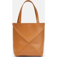 Loewe Puzzle Fold Mini Leather Tote Bag - Brown
