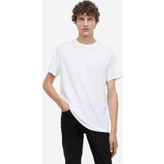 H&M Men T-shirts H&M Men White Regular Fit Round-neck T-shirt