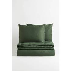 H&M Cotton double/king set Duvet Cover Green