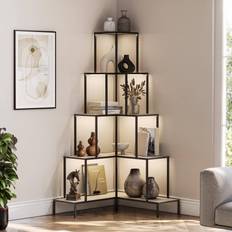 Beige Shelves Belleze 5-Tier Corner Book Shelf