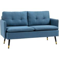 Furniture Homcom Button Tufted Dark Blue Sofa 139cm 2 Seater